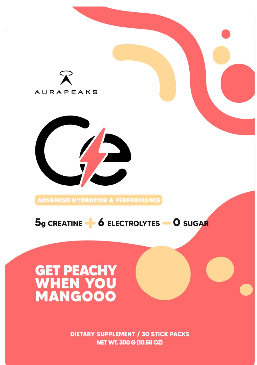 AuraPeaks CE Peach Mango pouch, 30 stick packs